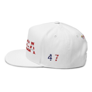 Haftowana czapka z daszkiem Maga 45-47, czapka USA Trump, haftowana czapka z płaskim daszkiem, 45-47 President, czapka z daszkiem MAGA 45-47, czapka z daszkiem Trump Support zdjęcie 14