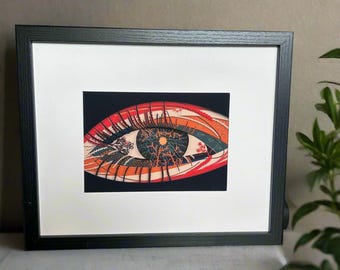 Surreal Eye Formed by Plants: Papercut Effect Digital Art Print