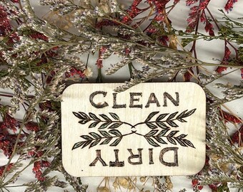 Magnetic Dishwasher Sign- Woodsy Clean & Dirty