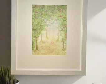 Whimsical Forest; Original Watercolor Painting Offered as Print