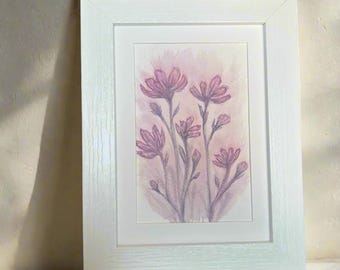 Mystic Meadows; Misty Floral Watercolor Painting offered as print