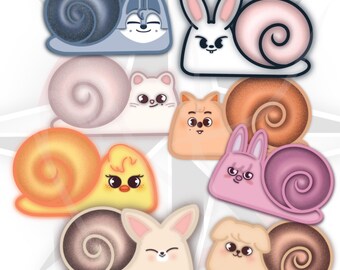 Animal Snails Art Print: OT8 Wolf, Bunny, Fox, and More