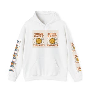 Cheerful Graphic Hoodie: Positive Vibes Unisex Sweatshirt