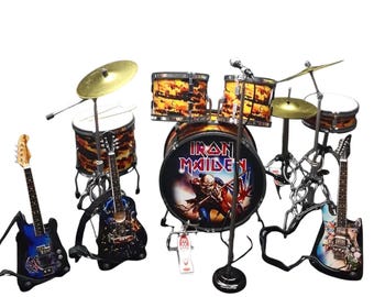 Heavy Metal and Guitar Set Music Miniature Display