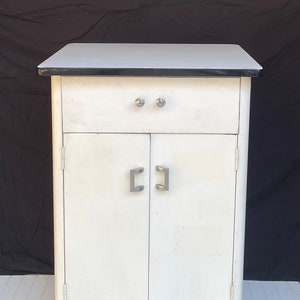 Vintage enamel outlet top cabinet