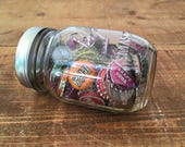 Mason Jar Filled with Vintage Bottle Caps - Cork Lined Bottle Caps