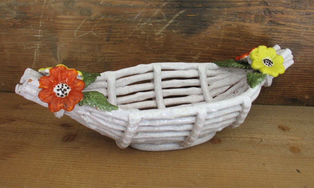Ceramic Basket made in Italy Bread Basket Fruit Basket Etsy