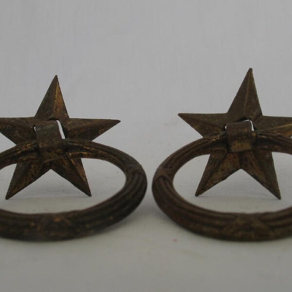 Vintage Pair of Drawer Pulls Stars