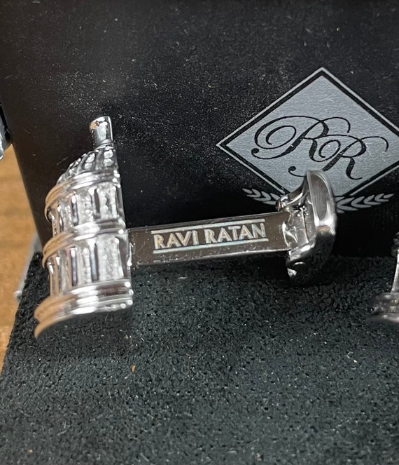 Ravi Ratan Sterling Silver Cuff Links - Capitol B… - image 2