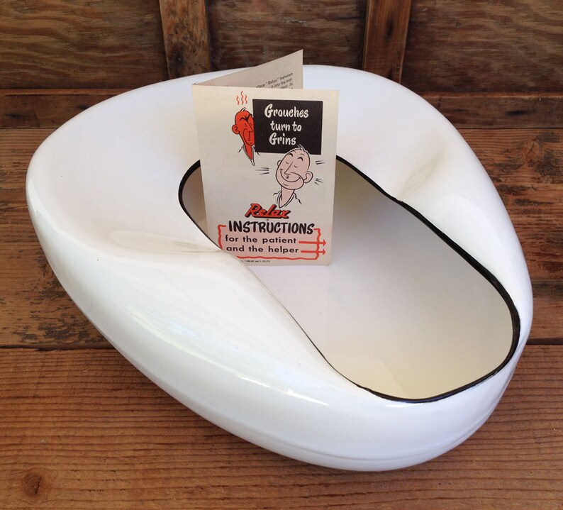 Vintage Porcelain Bed Pan Jones Relax Bed Pan in Original Etsy