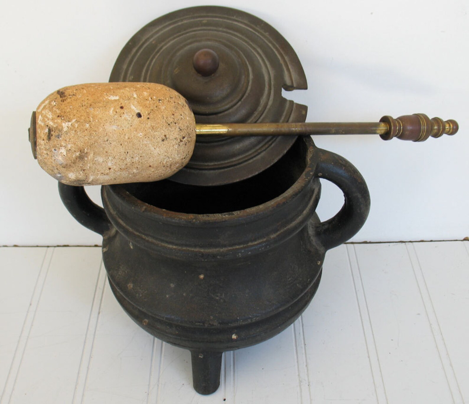 Antique Cast Iron and Brass Fire Starter Pot Smudge Pot Etsy