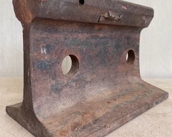 Rail Iron Section - Steel Piece of Railroad Train Track - Railroad Track Section