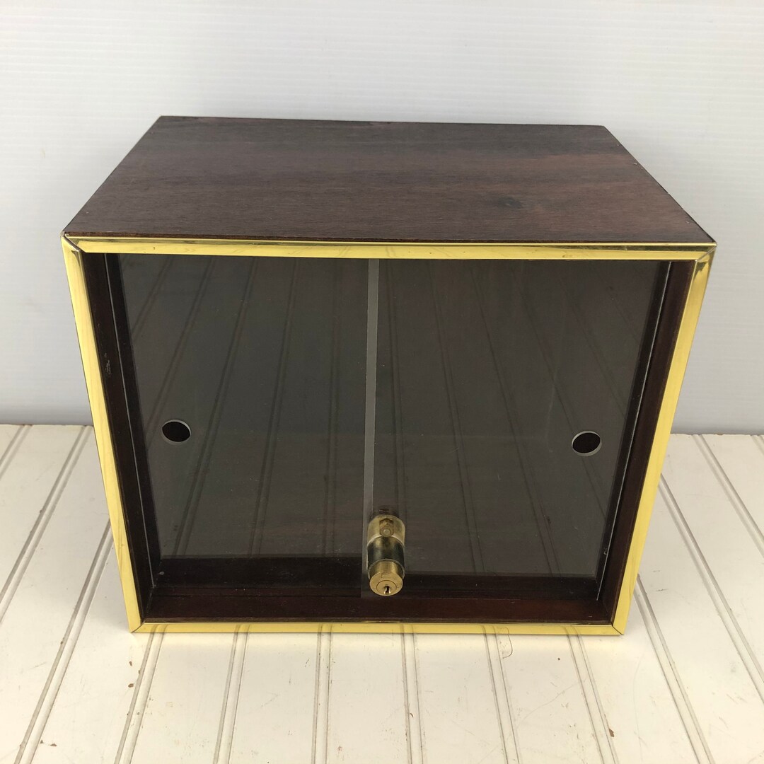 Vintage Counter Top Display Case - Locking Display Case With Sliding ...