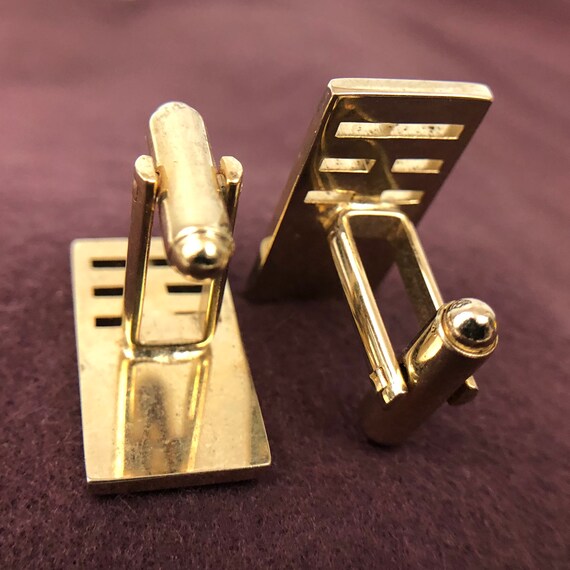 Vintage Gold Tone Cuff Links with Mother of Pearl… - image 6