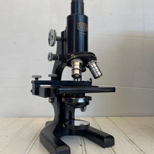 Vintage Early 1940s Spencer Microscope with Wood Case
