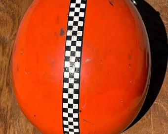 Vintage Buco Enduro Motorcycle Helmet - Open Face - 1970s Checker