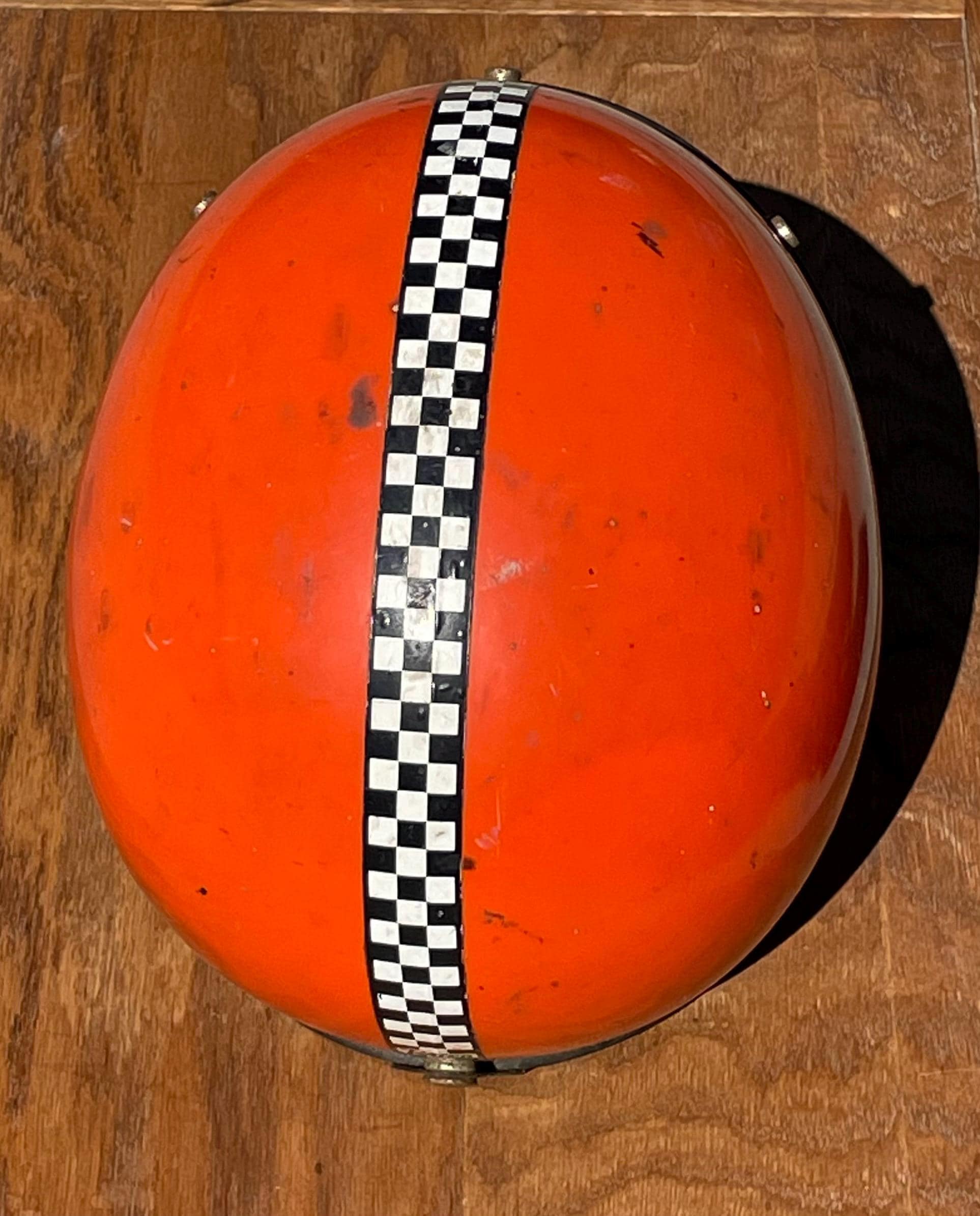 Vintage Buco Enduro Motorcycle Helmet - Open Face - 1970s Checker