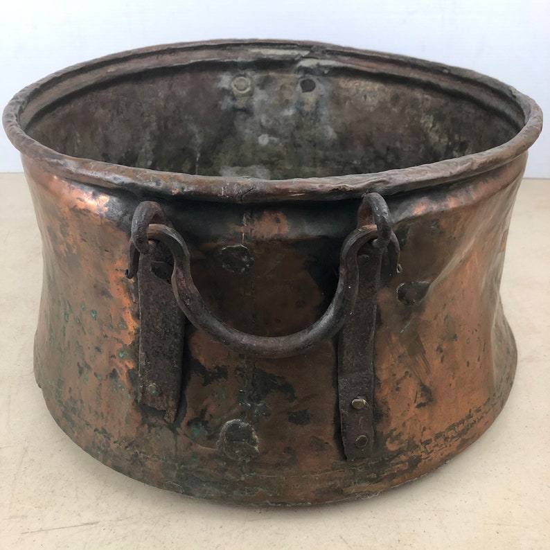 Large Antique Copper Kettle copper Cauldron Etsy