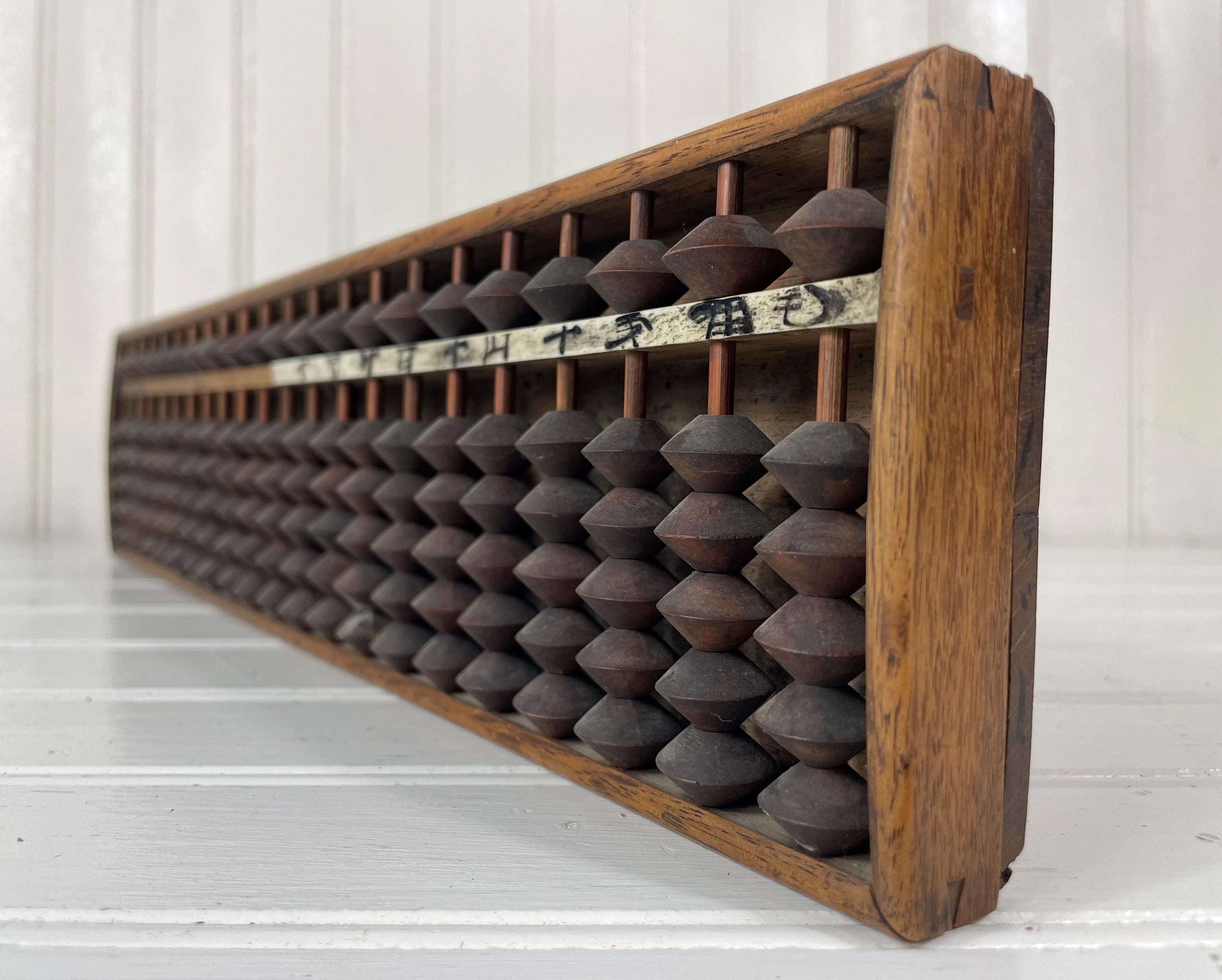 Antique Japanese Soroban Abacus – Extra Large 21-row Wooden