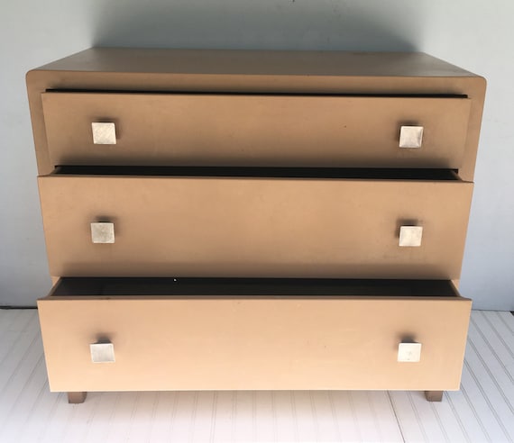 Vintage Simmons Metal Dresser Retro Art Deco Norman Bel Etsy