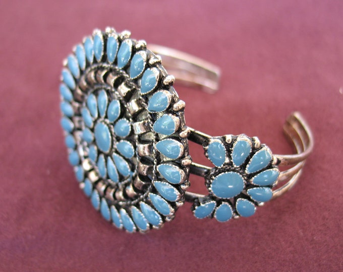 Turquoise Squash Blossom Bracelet Etsy