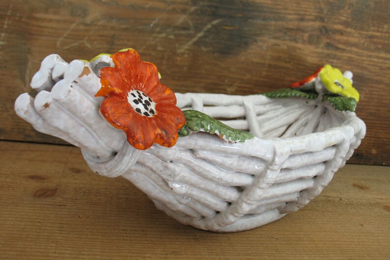 Ceramic Basket made in Italy Bread Basket Fruit Basket Etsy