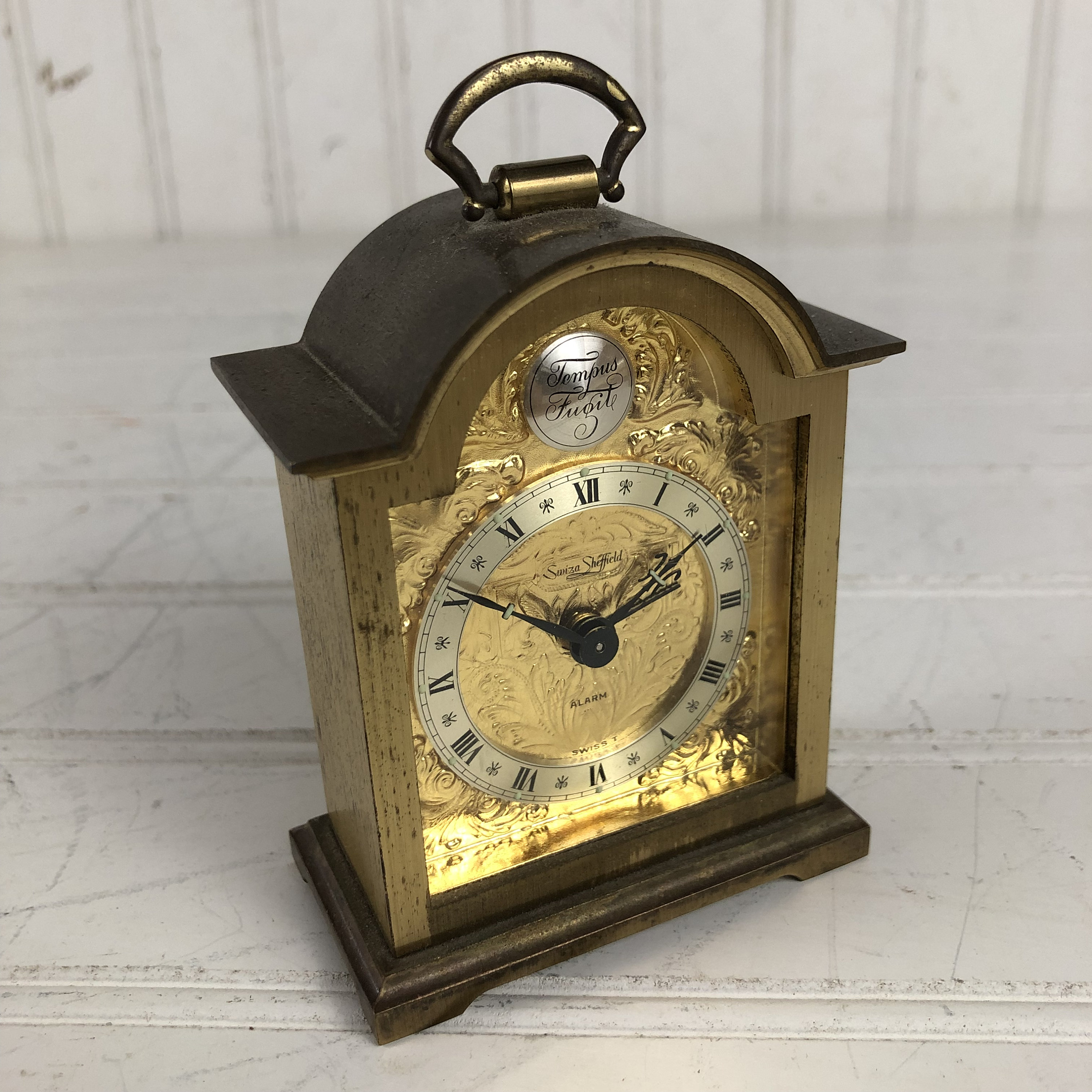 Swiss Made, Swiza Sheffield 8 Day, 15 Jewels Carriage Alarm Clock