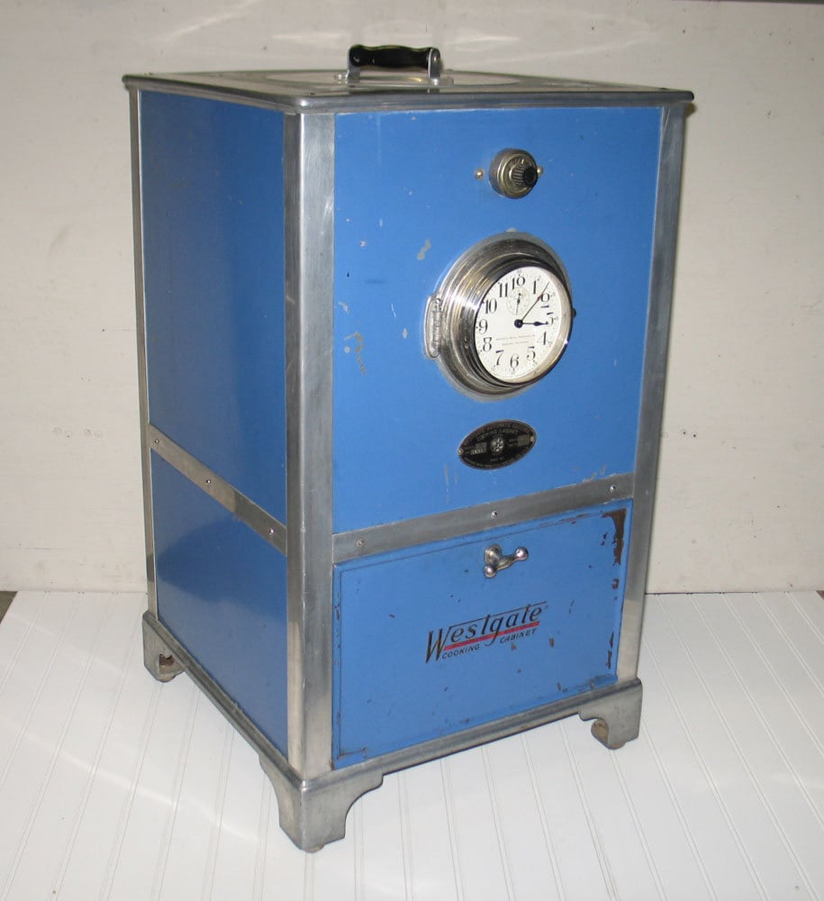 Antique Westgate Automatic Electric Cooking Cabinet - 1920S Ansonia Clock