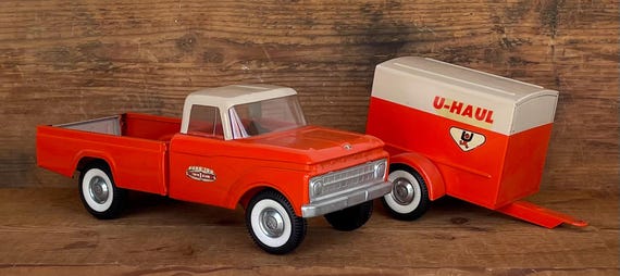 Vintage 1960s NYLINT No. 4100F Ford Truck & U-haul Trailer