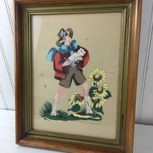 Vintage Original Hand Replica Margo Alexander Handsigned Print - Pig Boy 1948