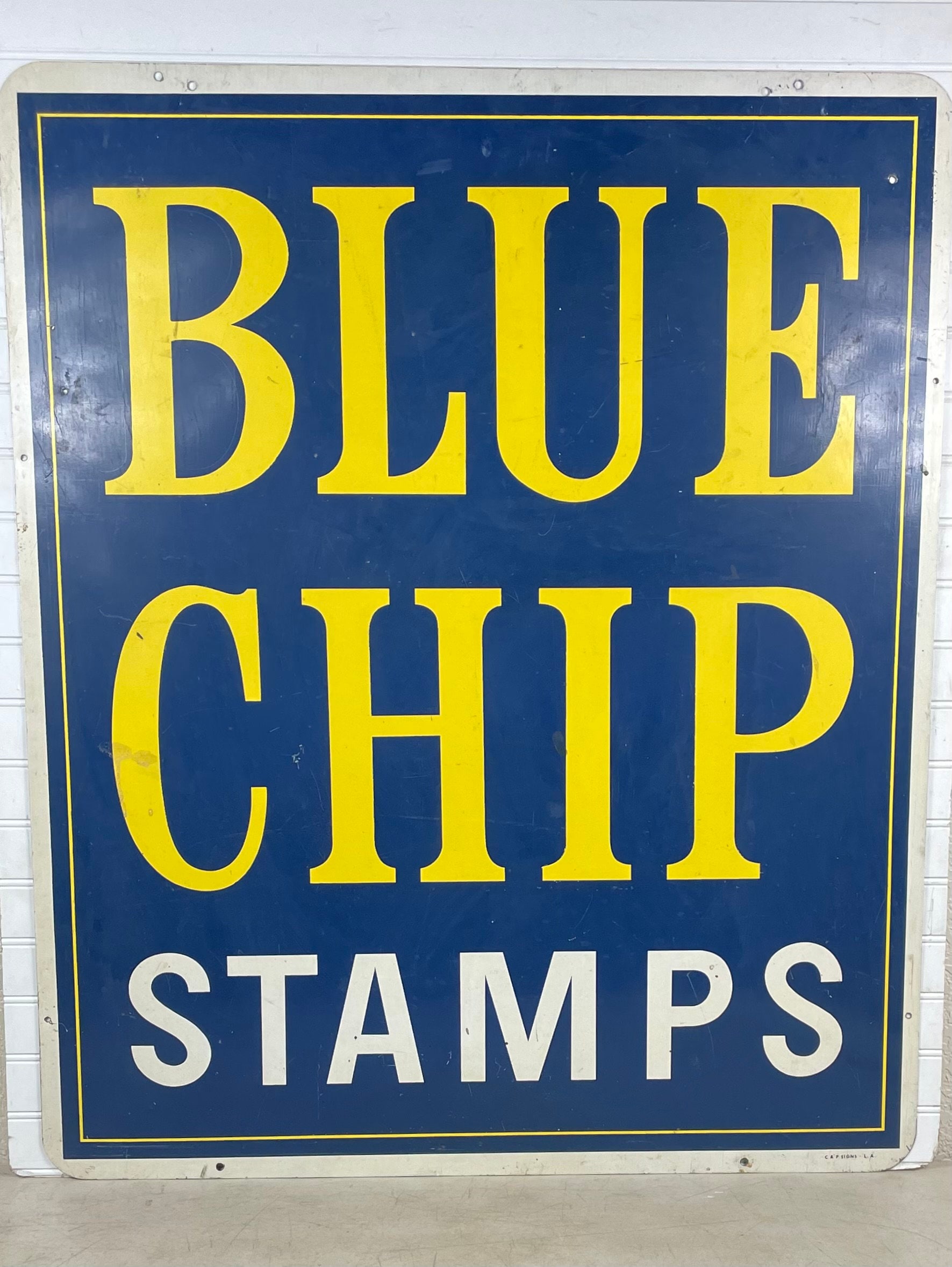Vintage Double Sided Blue Chip Stamps Sign - 36” X 30” Metal Painted Sign -  C \u0026 P Signs L.A. - Etsy, image size:1771x2357