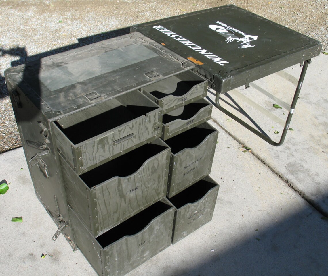 Vintage Military Field Desk US GI Issue Winchester & Mossy Etsy