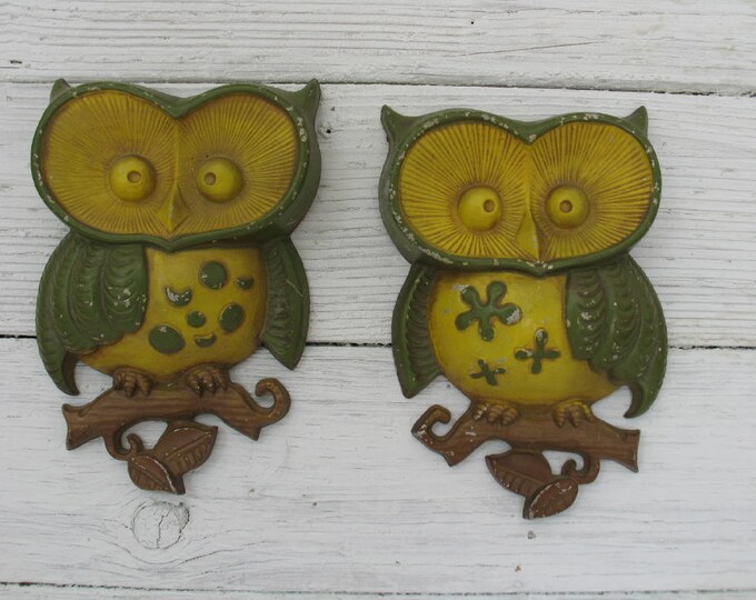 Vintage Owl Wall Hanging Metal by Sexton 1970 Etsy