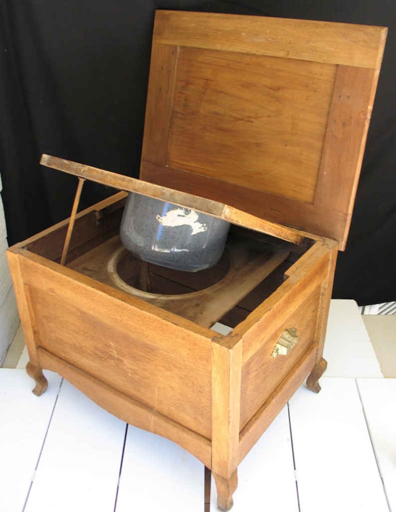 Vintage Indoor Commode Antique Wood Toilet Porta Etsy