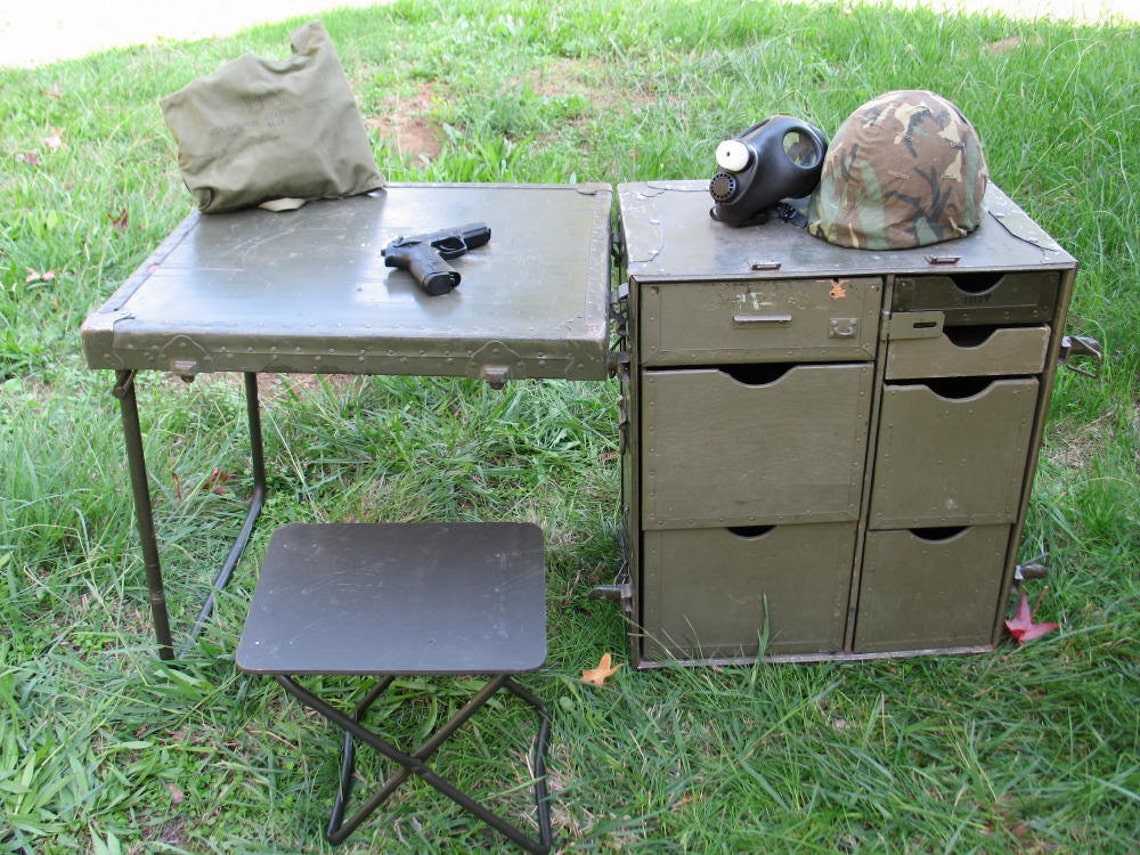 Vintage Military Field Desk US GI Issue Winchester & Mossy Etsy