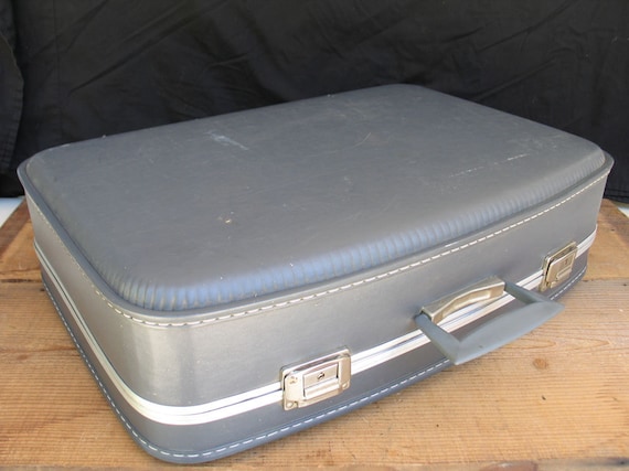 Vintage Blue Suitcase Luggage - image 1