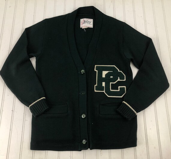 1940s-1950s Classic Letterman Cardigan Sweater