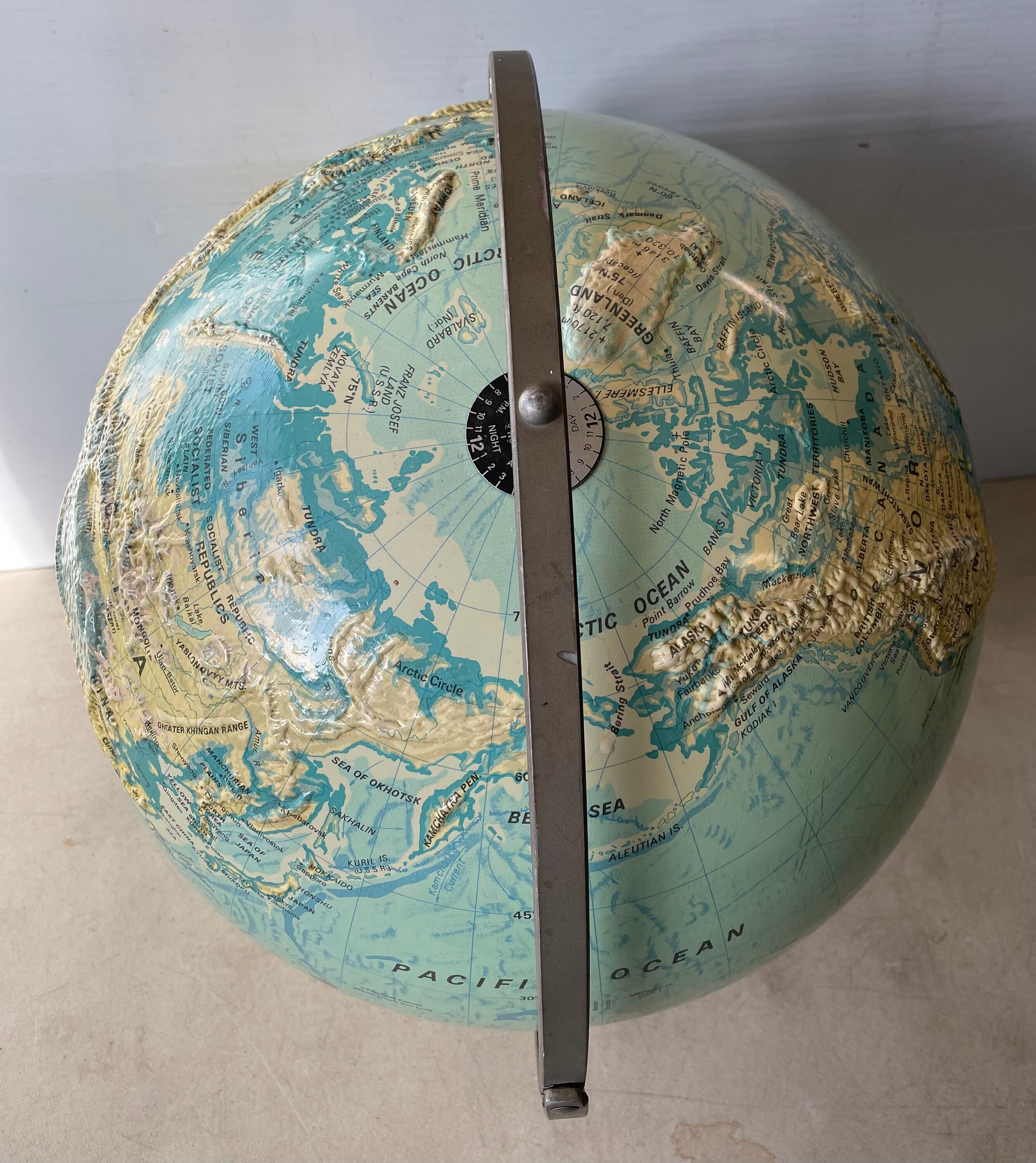 Vintage Nystrom 16-inch Sculptural Relief Globe - Raised Relief World ...