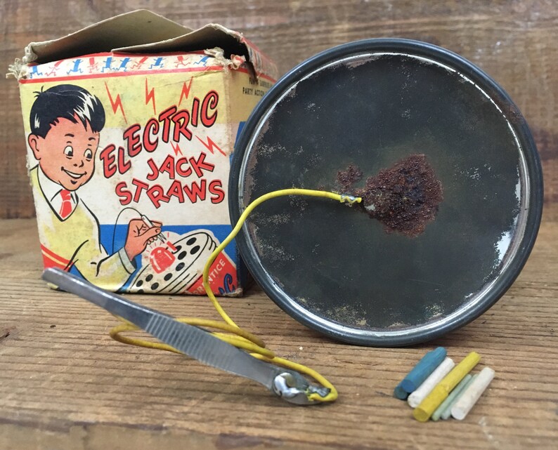 Vintage Electric Jack Straws Toy Great Packaging Graphics Etsy