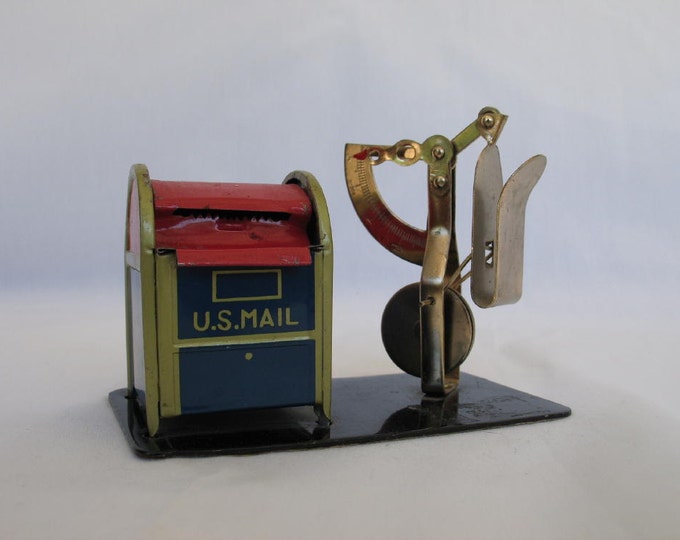Vintage Postal Scale and Stamp Dispenser Tin Mailbox Etsy