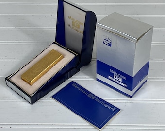 Vintage Maruman IC Multispark Lighter - Model IC-501SM04 | Original Box, Case & Manual | Gold Tone | Space Age Collectible