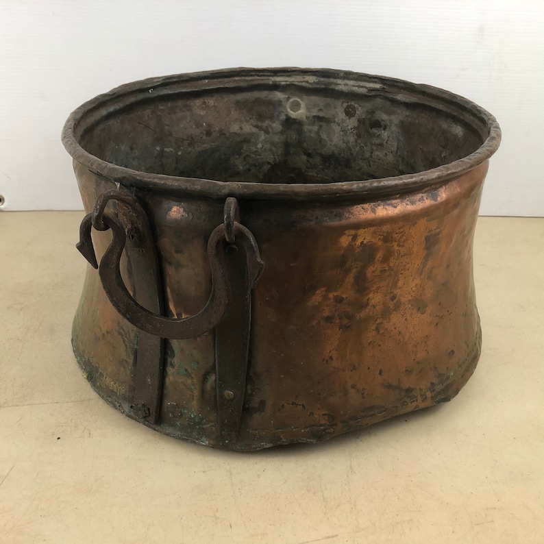 Large Antique Copper Kettle copper Cauldron Etsy
