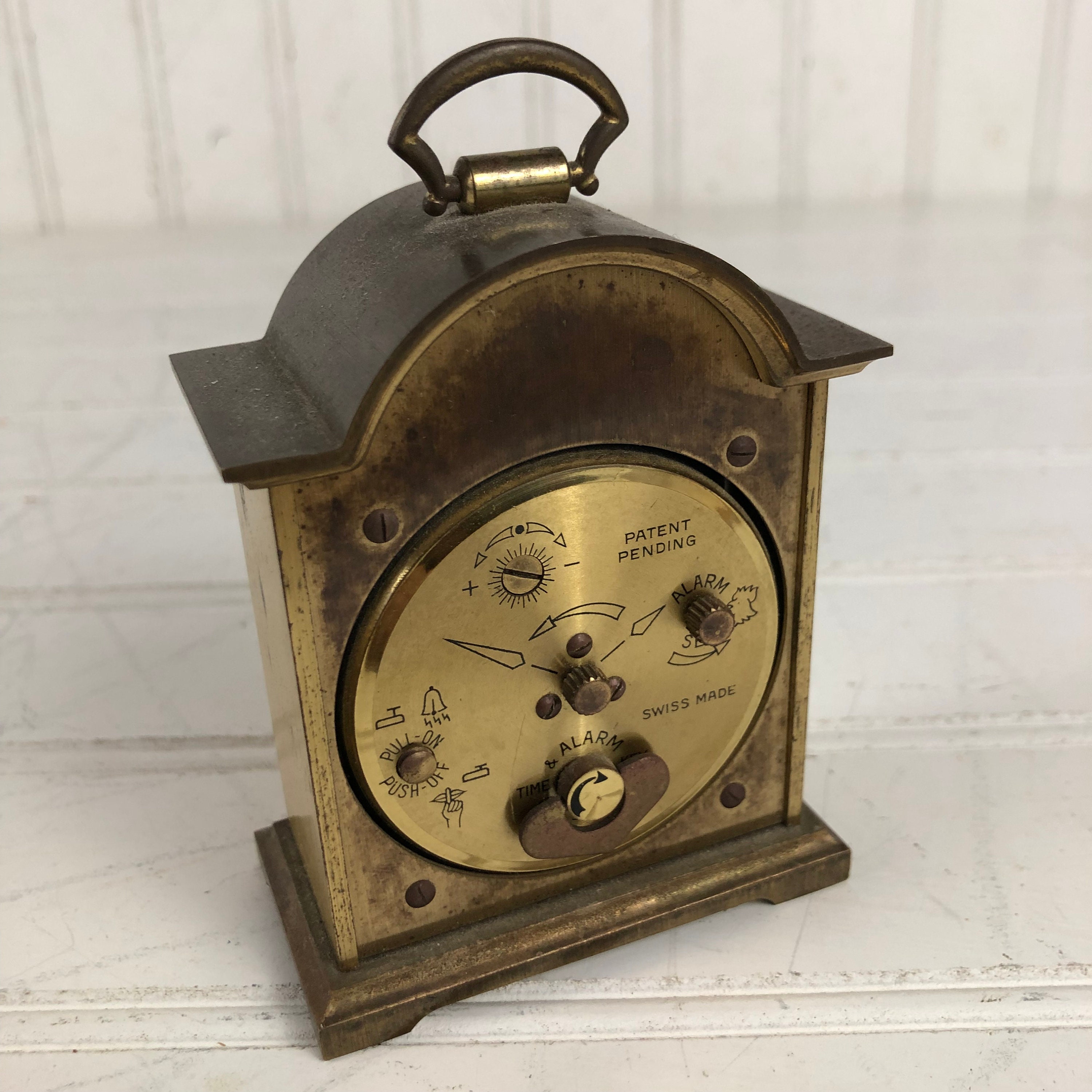 Swiss Made, Swiza Sheffield 8 Day, 15 Jewels Carriage Alarm Clock