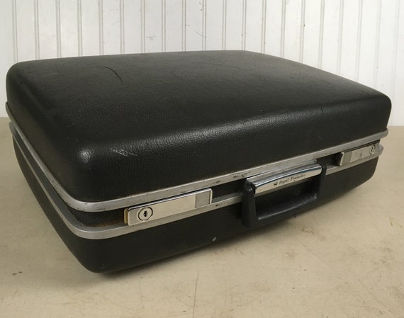 Vintage Suitcase - Dark Grey Hardcase Suitcase - … - image 1