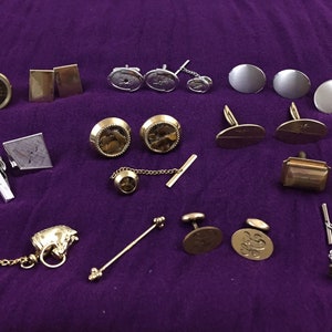 Vintage Cufflinks - Retro Cufflink Collection and Tie Tacks