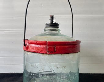 The Cleveland Metal Products Company - Antique Glass Kerosene Jug