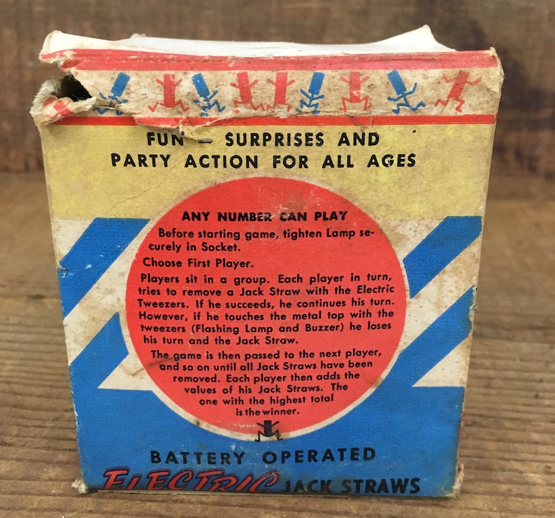 Vintage Electric Jack Straws Toy Great Packaging Graphics Etsy