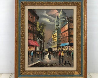 Mid Century Signed French Impressionist Oil Painting - Paris Cityscape - Vibrant Colors