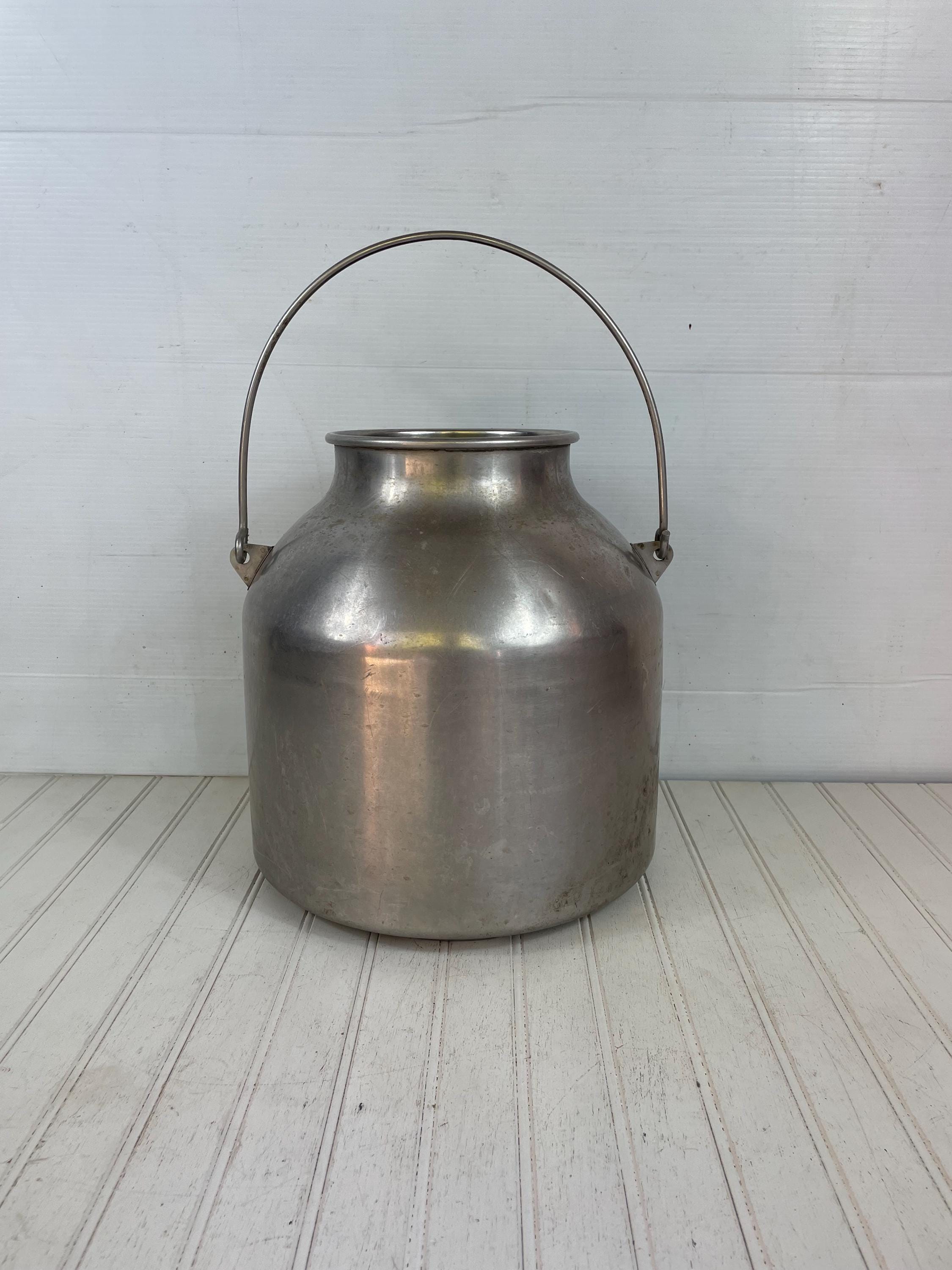 Vintage 5-gallon Stainless Steel Milk/cream Dairy Can With Handle