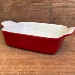 Emile Henry Red & White Small Casserole Dish - Made in France